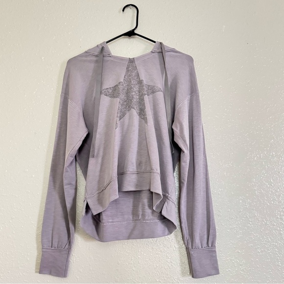 Sundry Gray Star Hooded Sweatshirt - Picture 1 of 5